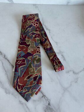 GIANNI VERSACE Vintage Abstract Silk Blend Mens Tie